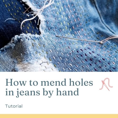 Wie man Löcher in Jeans mit der Hand flickt - Anleitung