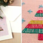 Weihnachtskarte Tutorial. Wunschkarte mit Handstickerei
