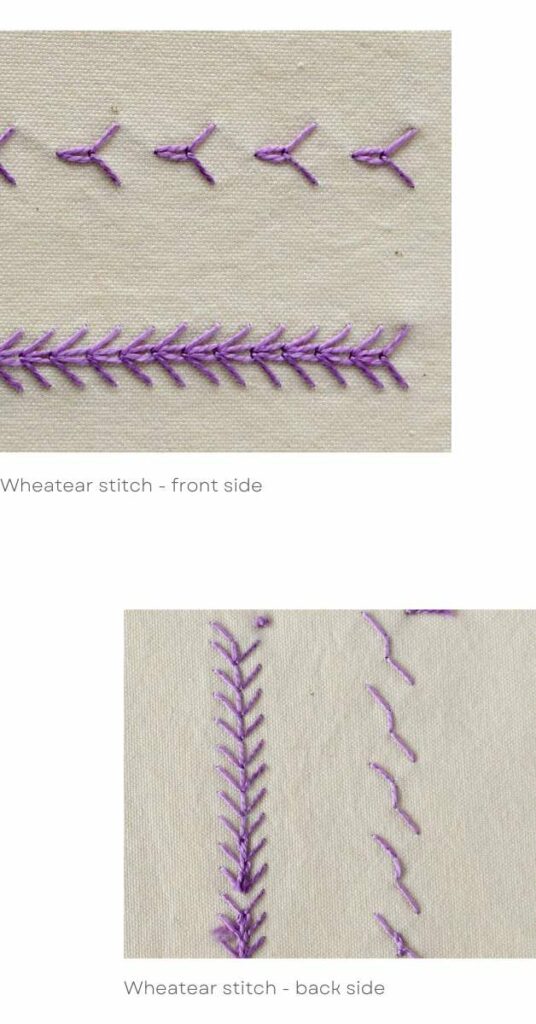 Wheatear stitch front and back side