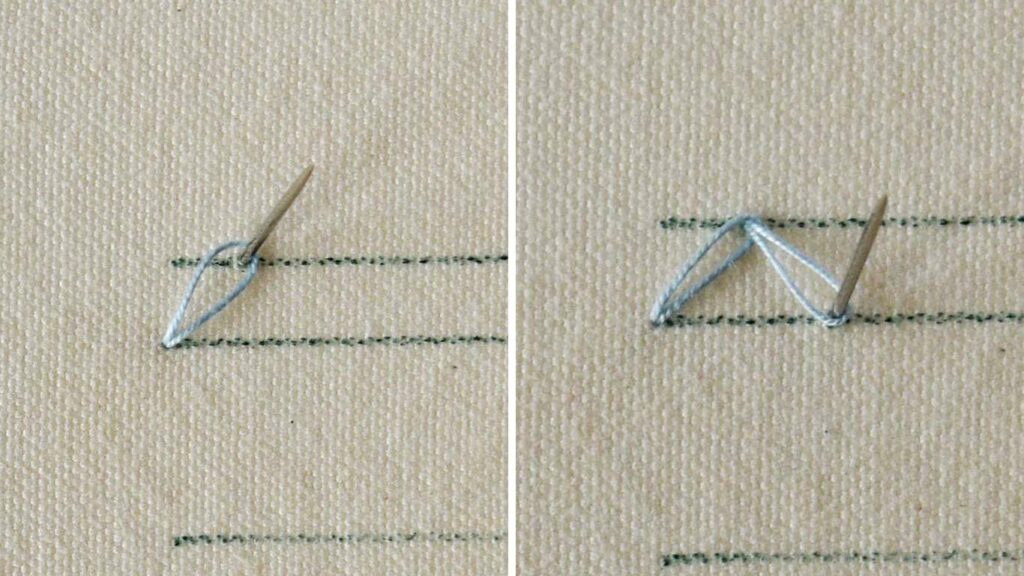 How to embroider Zig Zag Chain stitch - step by step