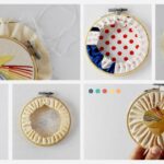 Fertigstellung eines Stickrahmens für Wandbehänge mit Laufstichen