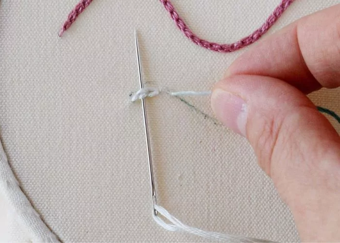 Open Chain Stitch In Hand Embroidery Tutorial (Step By Step