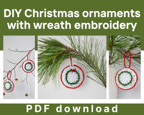 DIY-Weihnachtsschmuck mit Kranz Stickmuster Download-Karte