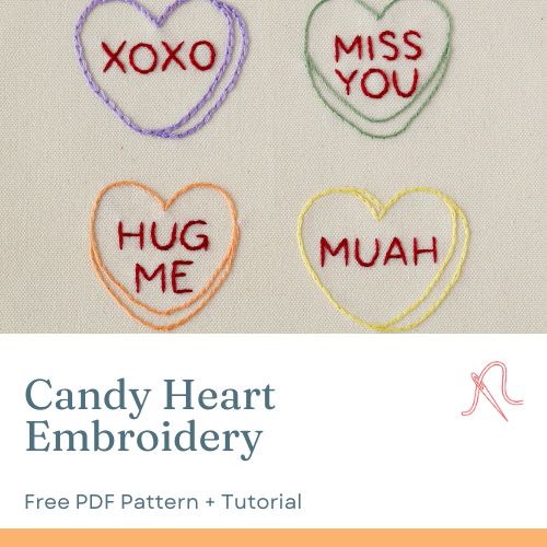 Candy Heart Stickerei DIY-Anleitung