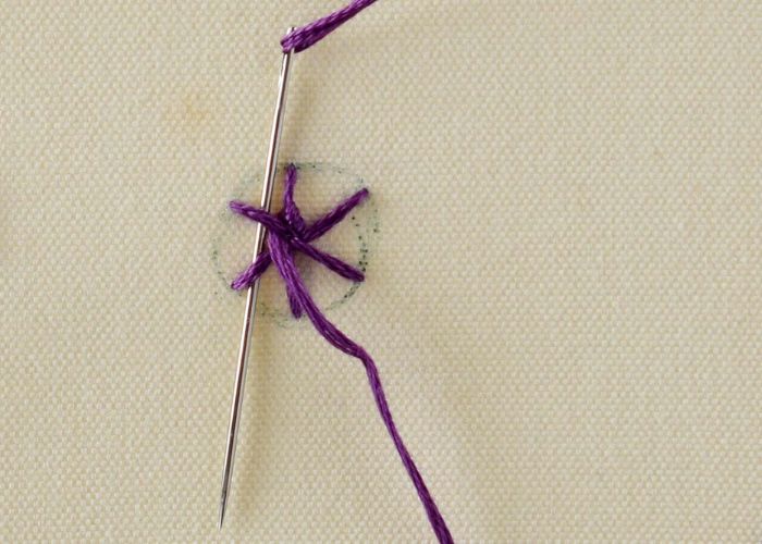 Spinnenradstich-Stickverfahren