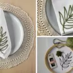 Selbst gestickte Servietten mit Olivenzweig: Kostenloser Download des Musters und Schritt-für-Schritt-Anleitung für die Handstickerei