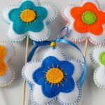 Floral Spring Felt Ornaments: DIY-Anleitung und kostenloser Download von Mustern