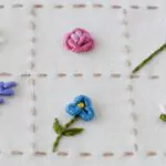 Sechs Bullionstich-Blumen