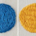Lange und kurze Stiche für runde Formen. Lernen Sie, wie man eine Kugel und einen Kreis stickt