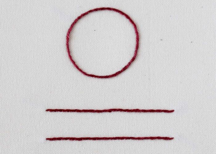 Umriss-Stickerei-Stich