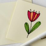 Wie man handgestickte Karten herstellt + Kostenloses PDF-Muster für Muttertags- oder Geburtstagskarten