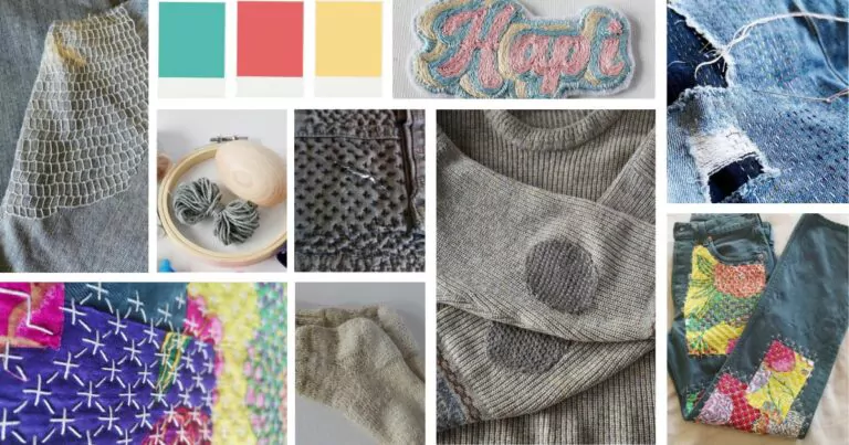 Handstickerei zum Ausbessern. Dekorative Ausbesserungstechniken und Stiche 