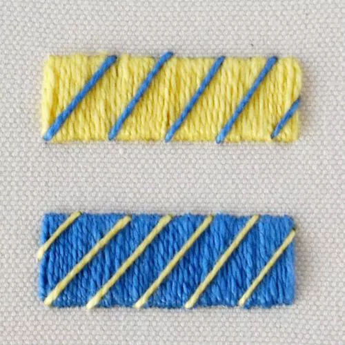 Gekräuselter Satinstich