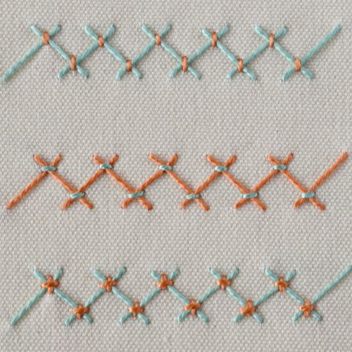Gehefteter Herringbone-Stich