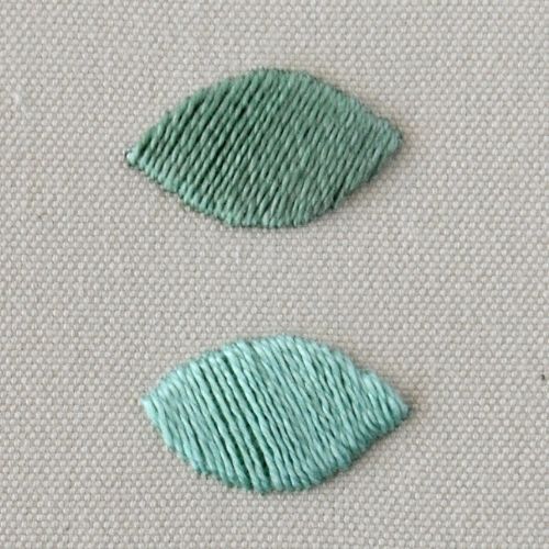 Gepolsterter Satinstich