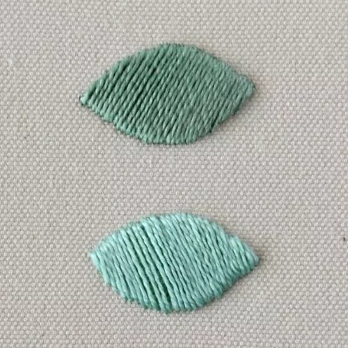 Gepolsterter Satinstich