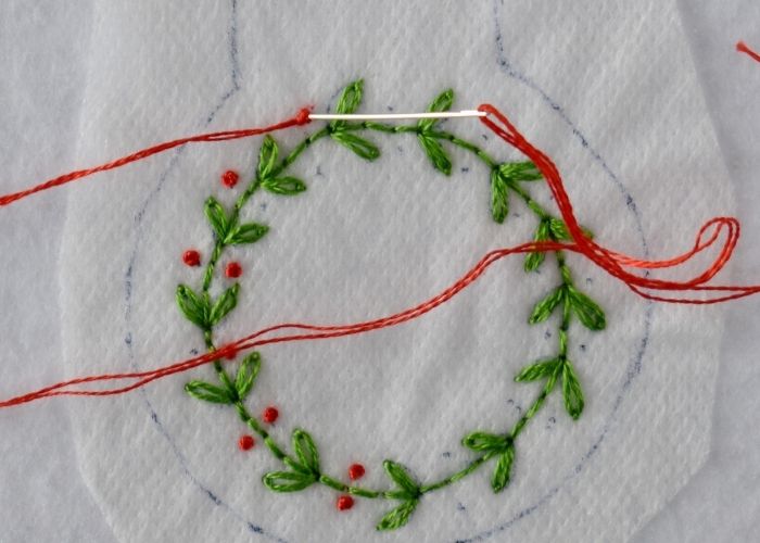 Red french knots