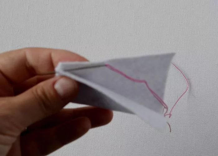 Whip stitch sewing step 1