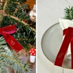 Monogrammierte Samtband Schleife DIY: Handbesticktes Band für Urlaubsdekoration