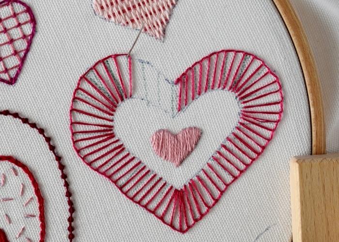 Blanket stitch heart step 2