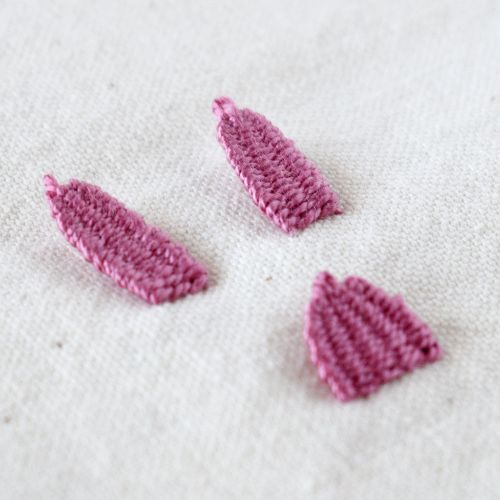 Abgesetzter gewebter Picot-Stich