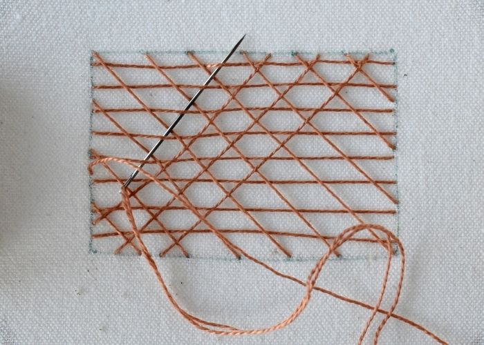 How to embroider Honeycomb Trellis Filling