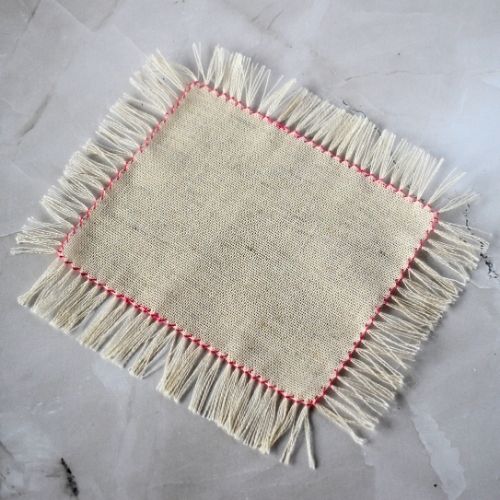 Hohlsaumstich mit Fransenabschluss